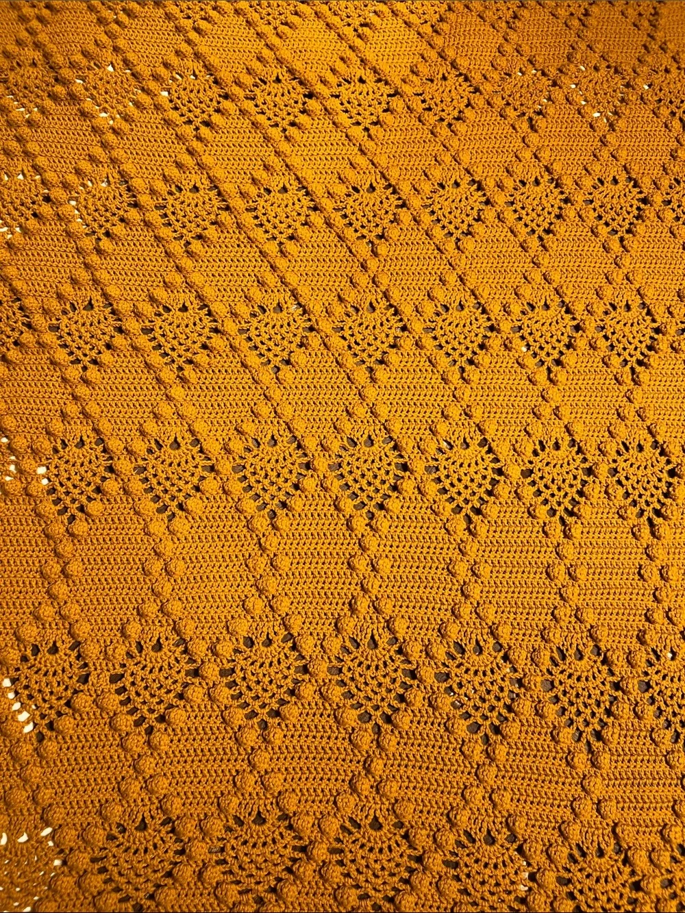Handmade orange Crochet blanket